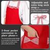 Auidy_6TXD 3 Pack Cute Apron for Women, Adjustable Cooking Aprons with Pockets Sweet Bowknot Apron Retro Ruffle Side Design Women's Cake Baking Apron