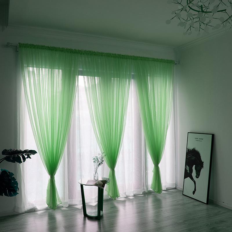 2026 NEW European American Style Multicolor Sheer Curtain Bay Window Screening Solid Door Curtains Drape Panel Tulle for Living Room