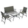 Four-Piece Metal Garden Sofa Set - Mixed Brown