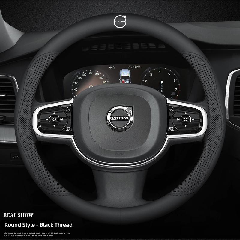 Car Steering Wheel Cover Microfiber Leather Wrap Accessories For Volvo XC90 V90 V60 XC60 V40 EC40 EX40 S80 S60 S90 C40 Keychain