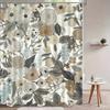 1pc Floral leaf pattern shower curtain, polyester fabric, machine washable, with hooks, suitable for bathroom décor.