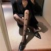 Black White Bow Girls Tights Hollow Out Transparent Slim Fishnet Pantyhose Party Club Mesh Stockings with Bow Tie Summer Socks