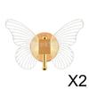 2x Acrylic LED Butterfly Wall Lamp Mount Light for Cafe Hallway