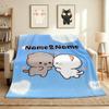 Custom Name Angel Cats Flannel Blanket Throw Blanket Soft Warm Sofa Bed Home Decor Unique Gift