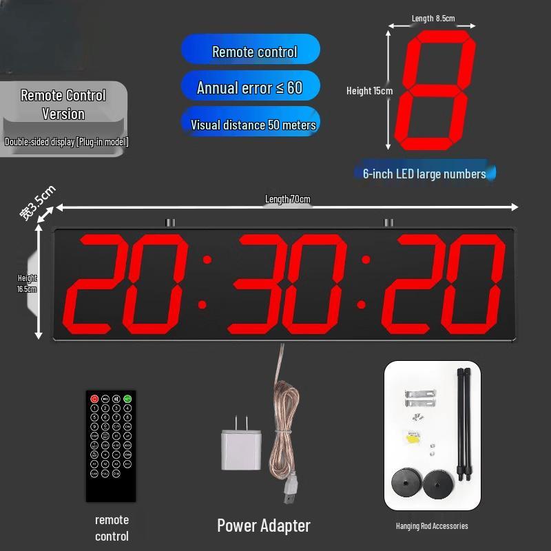 Double-sided Digital Perpetual Calendar Wall Clock