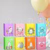 8pcs Easters Paper Gift Bags with Handle Multifunctional Snacks Cookie Bags for Spring Celebration Party Supplies