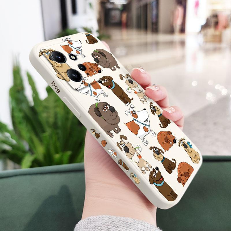 

Cute Dog Pack Phone Case For Xiaomi Redmi Note 14 13 12 12S 11 11S 10 10T 10S 9 9S 8 7 Pro Plus 4G 5G Liquid Silicone Cover Redmi Note 11S