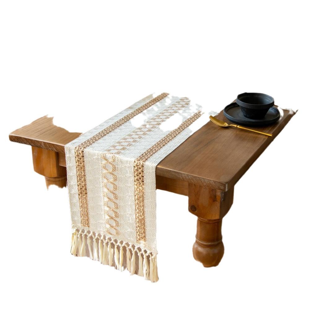 Interior Mat Decorative Dining Table Cloth Table Flag Long Table Mat Cotton And Linen Woven Cover Fabric Retro Classic Home