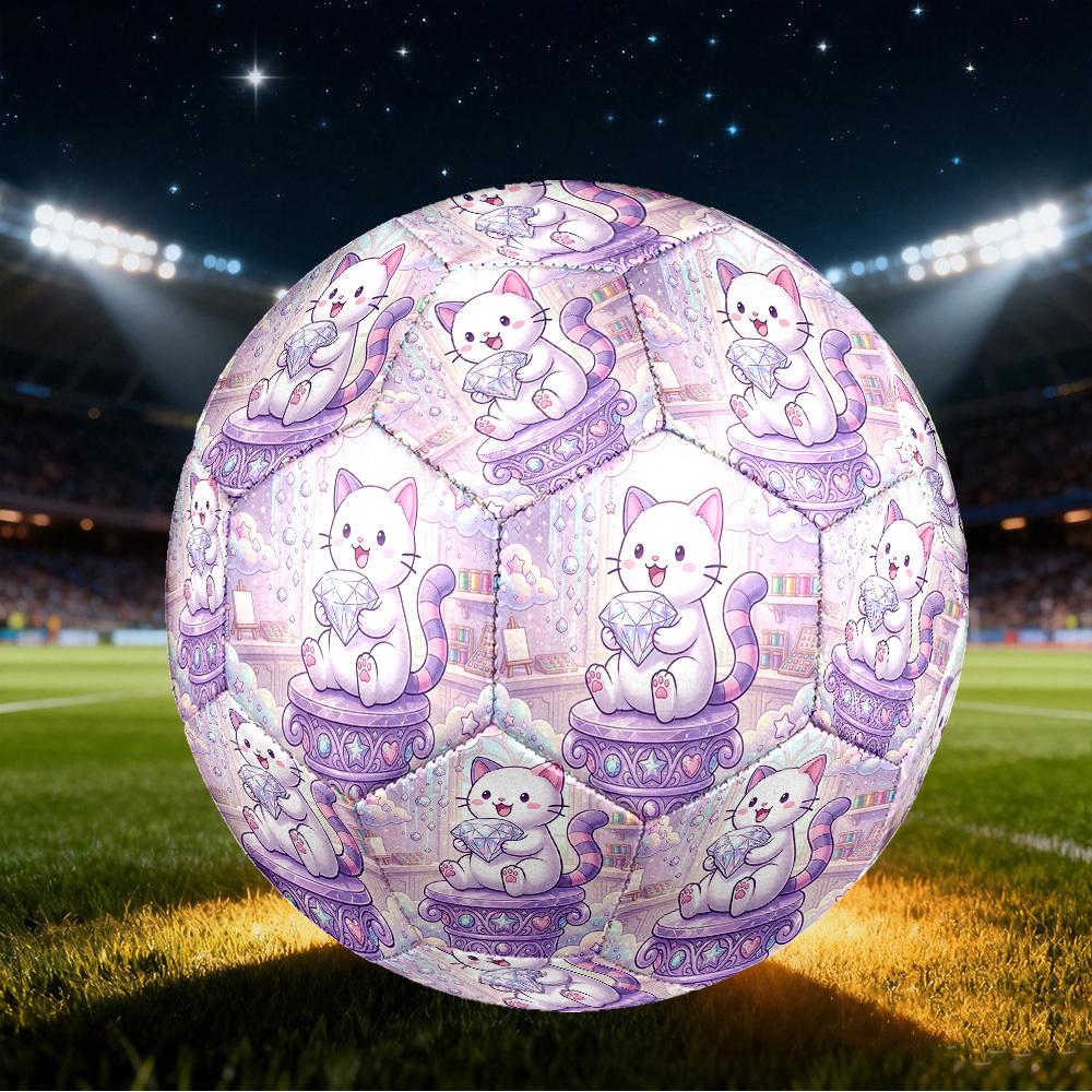 1pc Magical Cat Kingdom Size 5 Soccer Ball Professional Lightweight Durable Match Training Football Indoor &Outdoor Sports BallTraining Ball Y84