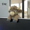 Einzigartiges Büro-Arbeitsplatz-Gadget Niedliche Hochlandkuh Monitor-Sitzer Dekoration, 3D-gedruckte Figur, Lustiger Computerbildschirm-Topper Schreibtisch-Ornament