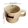 Cute Dachshund Puppy Stacking Mug - Hand-painted Ceramic Sausage Dog Coffee Cup