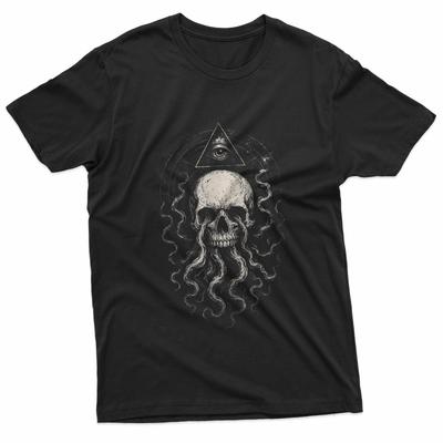 Skull Eldritch Horror Tentacle Goth Grunge All Seeing Eye T-Shirt