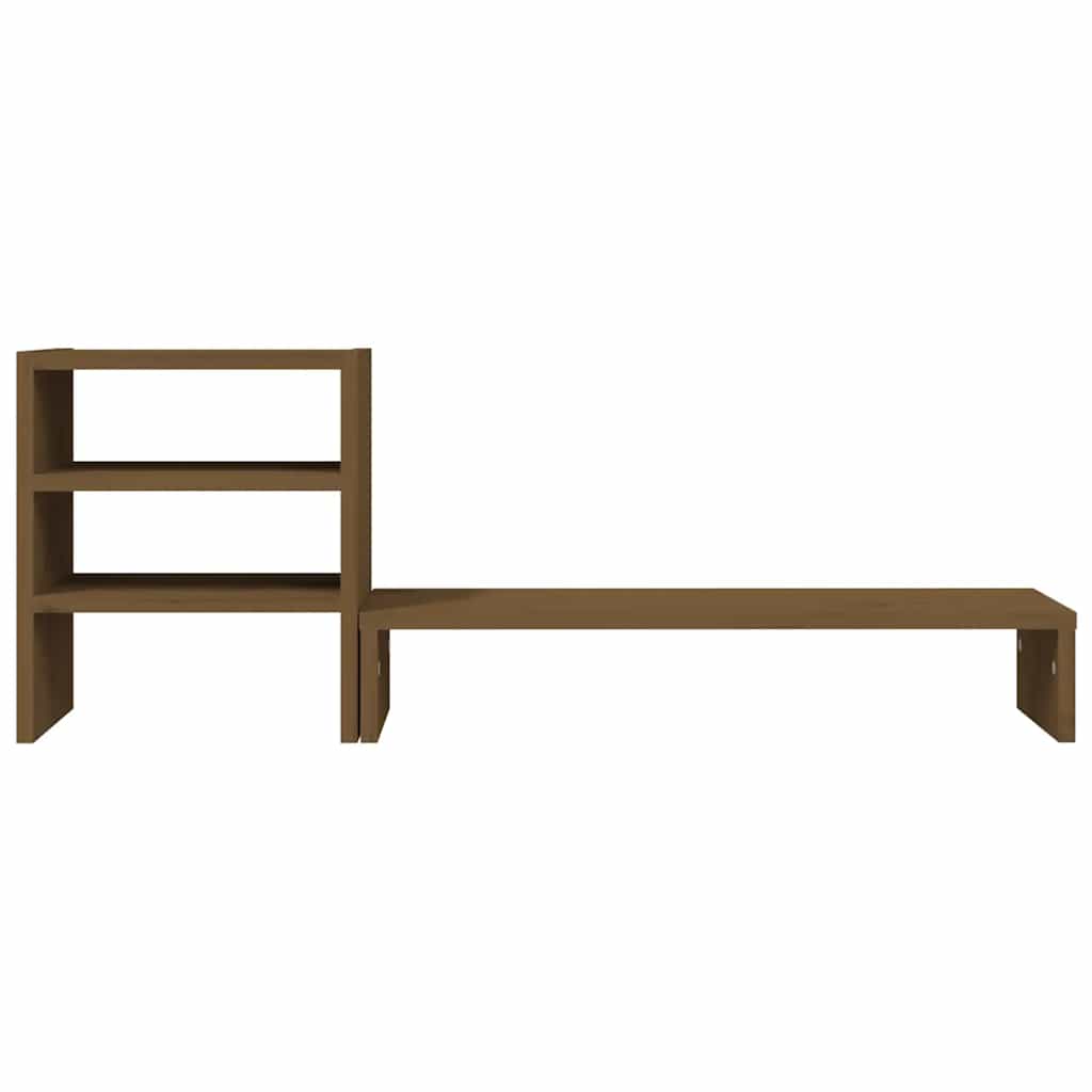 Monitor Stand Honey Brown 81 X 20 X 30 Cm Solid Pine Wood