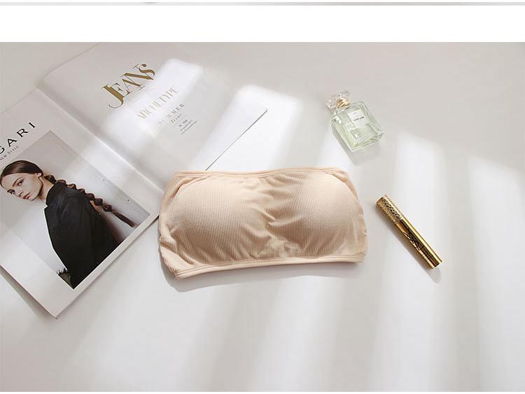 Women's Strapless Bandeau Bra with Criss-Cross Back - Anti-Exposure, Breathable, and Thin with One-Piece Chest Pad