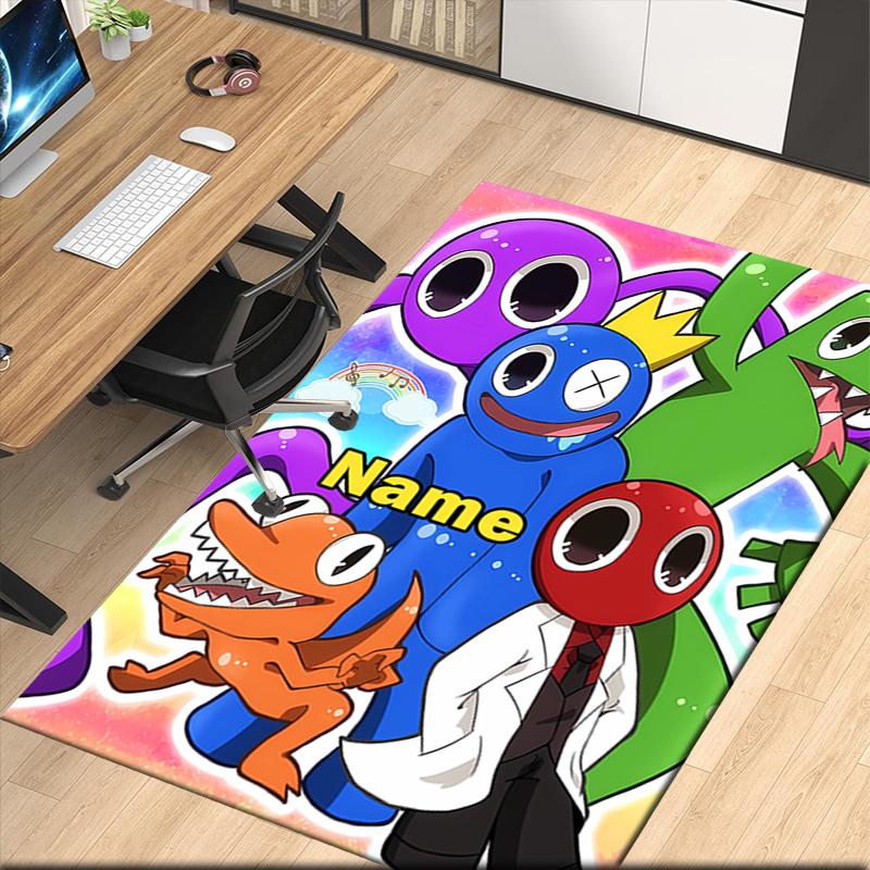 Benutzerdefinierter Teppich mit Regenbogenfreunde-Aufdruck, für Bürostuhl Wohnzimmer Schlafzimmer Küchenraum Dekoration Geschenke.