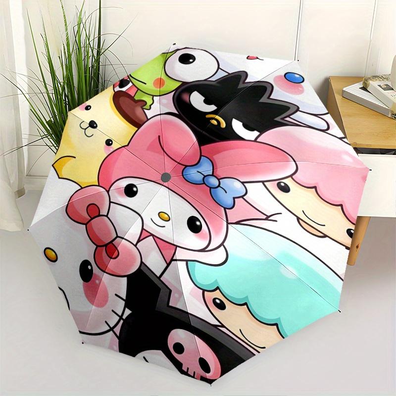 

My Melody & Friends Automatic Opening and Closing Cartoon Umbrella - Small Umbrella Suitable for Various Occasions, Portable 3-Fold Small Umbrella for
