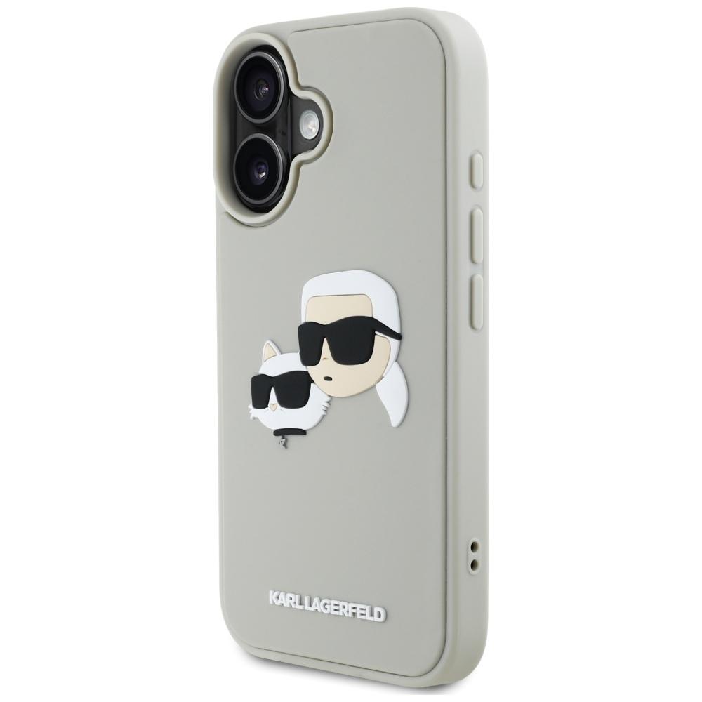 Karl Lagerfeld Hc 3D Rubber Double Heads Case For Iphone 16 Beige