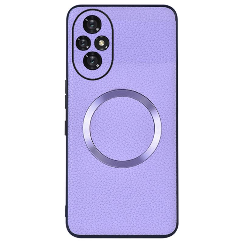 

Чехол For Honor 200 5G Magnetic Case Litchi Texture PU Leather+TPU Phone Cover Purple