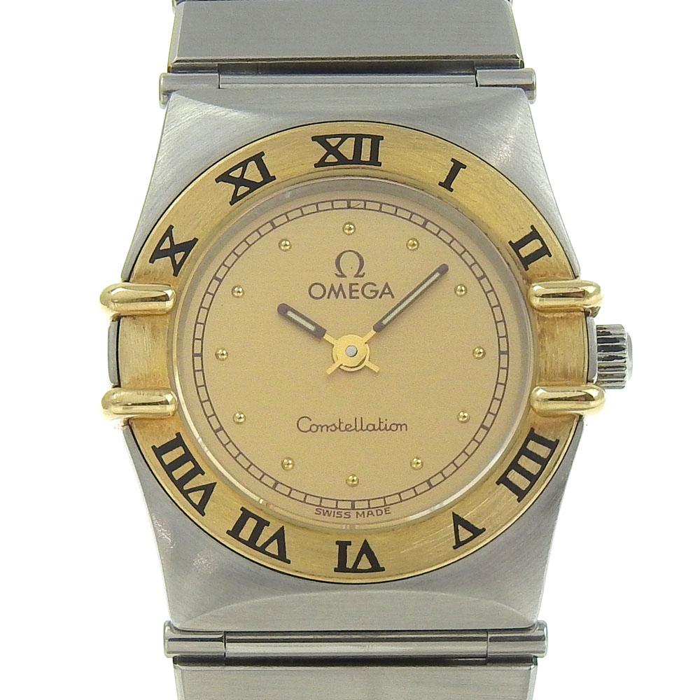 Omega Constellation Watches goldDial Plated Gold/Stainless Steel Quartz Analog Display Women Used