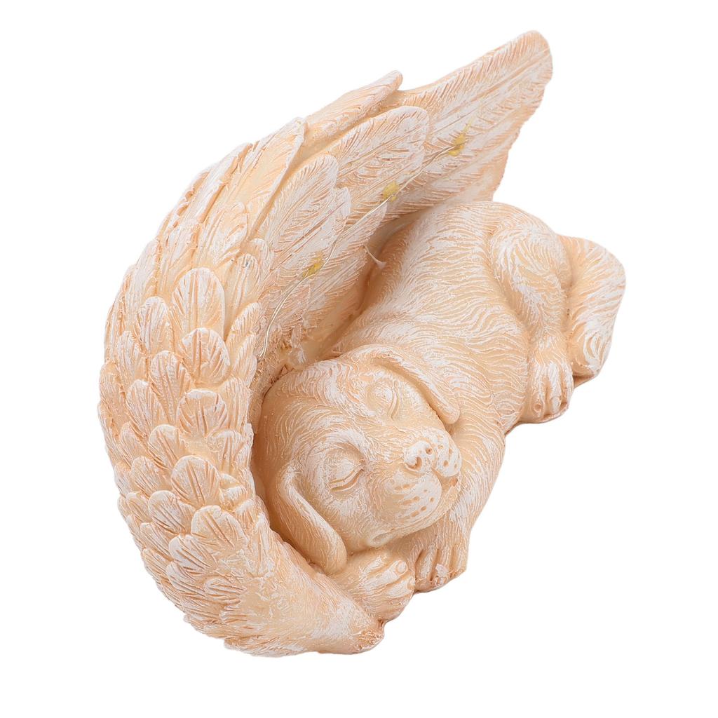 Dog Angel Memorial Statue with Wings LED Decorative Lights Realistic Weatherproof Long Lasting Pet