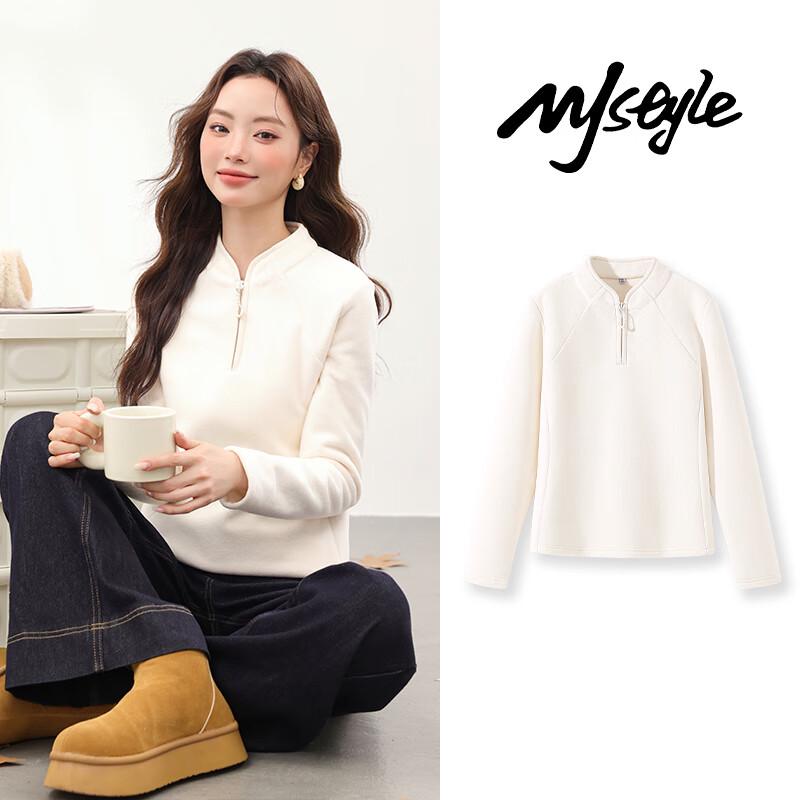 MJ STYLE Women's Half-Zip Fleece Sweatshirt