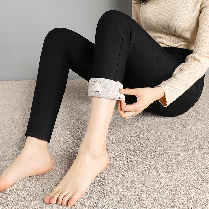 

Women s High-Waist Fleece-Lined Silk Cotton Skinny Pants - Winter Warmth & Plus Size 4XL [145~165 lbs]