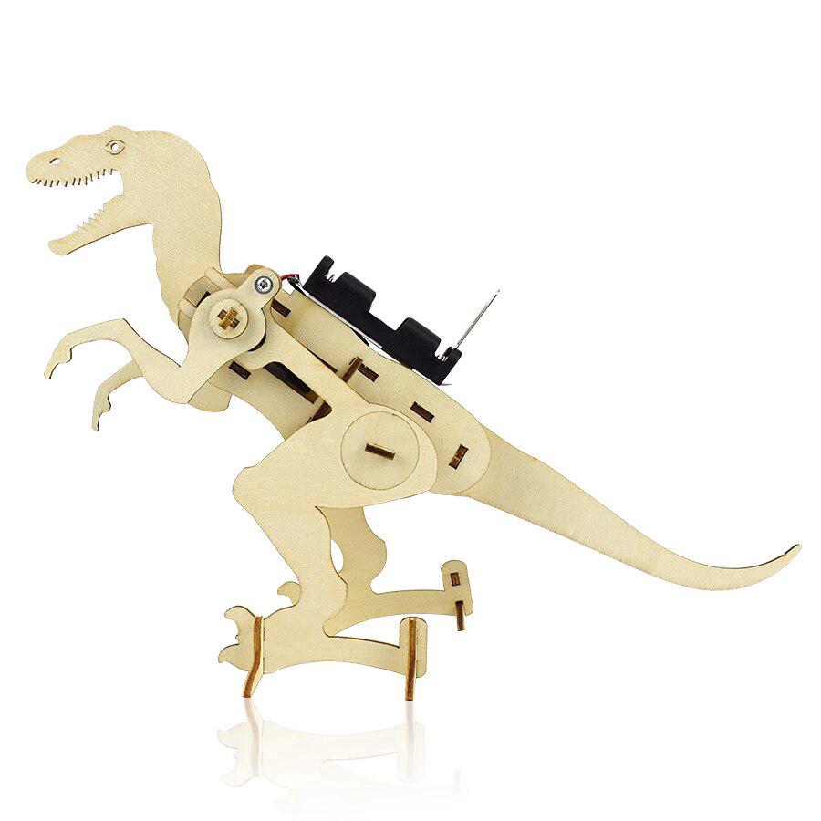 DIY Kit Dinosaur T Rex 3D Model STEM Basics Science Toys for Boys Electric Crawling Wood Model Assembly Puzzle Teen Friends Gift