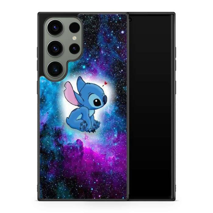 Cover per telefono - Cover Pazza - Compatibile Samsung Galaxy S24 Ultra Stitch Disney Arcobaleno Rif 243 nero