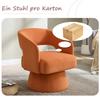 360-Degree Swivel Accent Chair, Comfortable Velvet Barrel Chair, Open Back, Soft Foam Padding, Metal Swivel Base for Living Room/Bedroom/Office