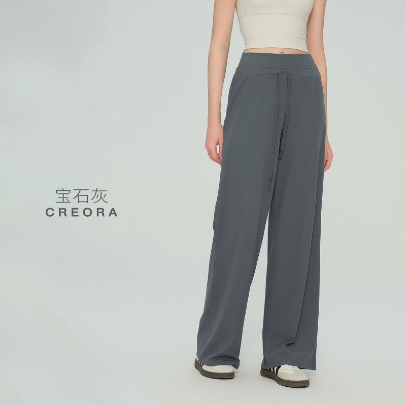 High waist yoga wide leg pants women's summer thin straight yoga pants women's high waist hip lift sports loose straight pants narrow version