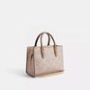 Coach Maggie Small Tote Bag In Blocked Signature Canvas Gold Walnut Tan