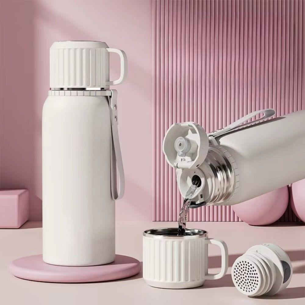 Stainless Steel Thermos Water Bottle 600/800/1000ML Thermos Tumbler Portable Coffee Cup  Sports