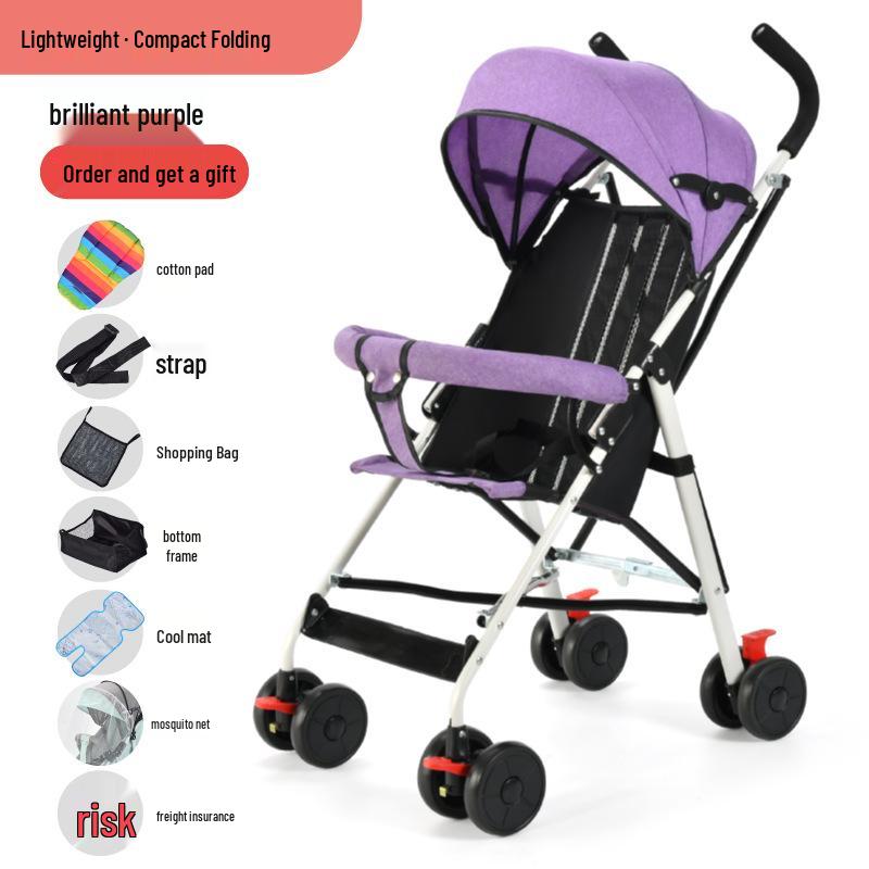 Lightweight Folding Baby and Toddler Umbrella Stroller with Recline Feature