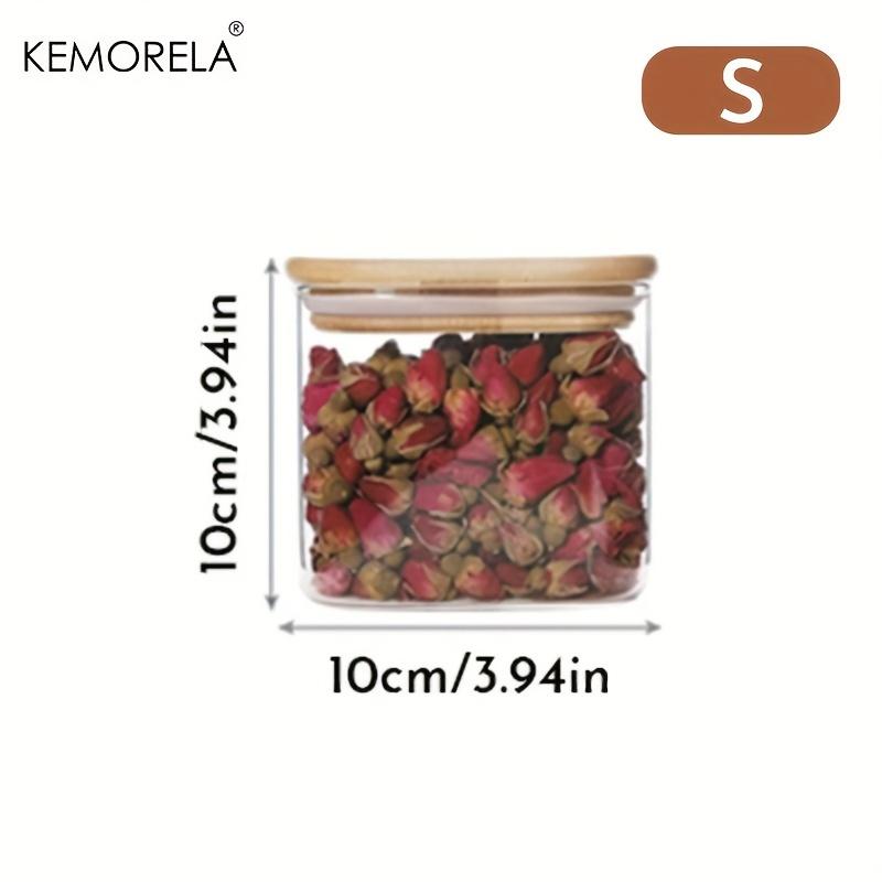 

1PCS Square Glass Storage Containers with Lids - BPA-Free Airtight Canisters Dishwasher Safe Clear Food Jars for Pantry & Coffee