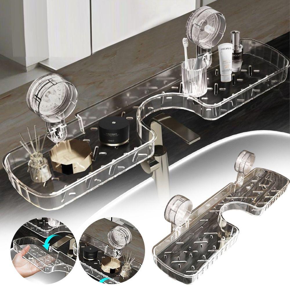 Wall Mount Bathroom Shelf Drainable Shower Shelf Durable Storage Rack