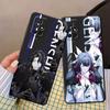 Black Soft Bumper Case For Samsung Galaxy S23 5g S21 S20 S22 Note 20 Ultra 10 Plus 8 9 Genshion Impact Tartaglia Anime Cover