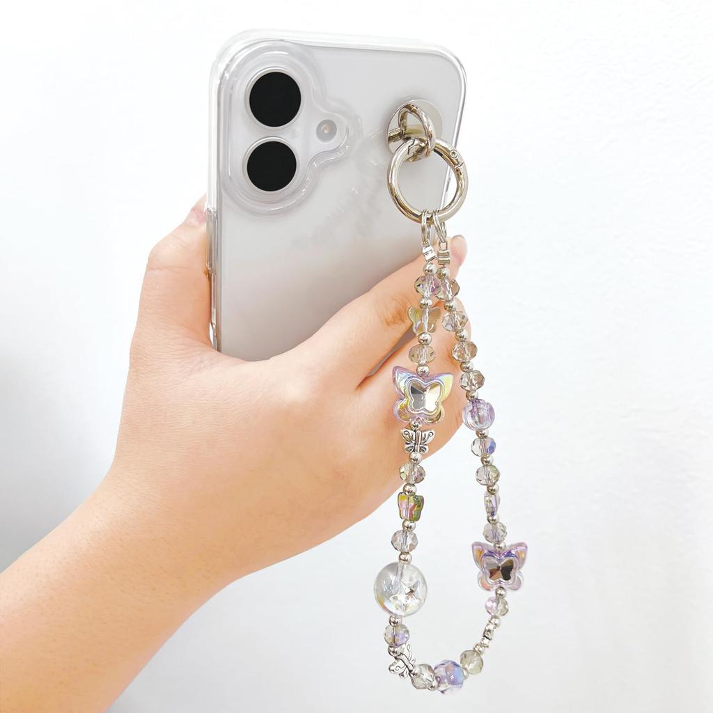 Suncrest Hand Strap Glass Beads Butterfly Black iSB-HS23