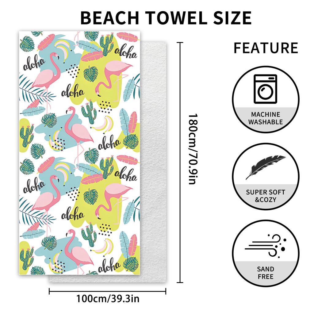 New, Double-sided Velvet Beach Towel Quick-drying Sports Towel Printed Bath Towel