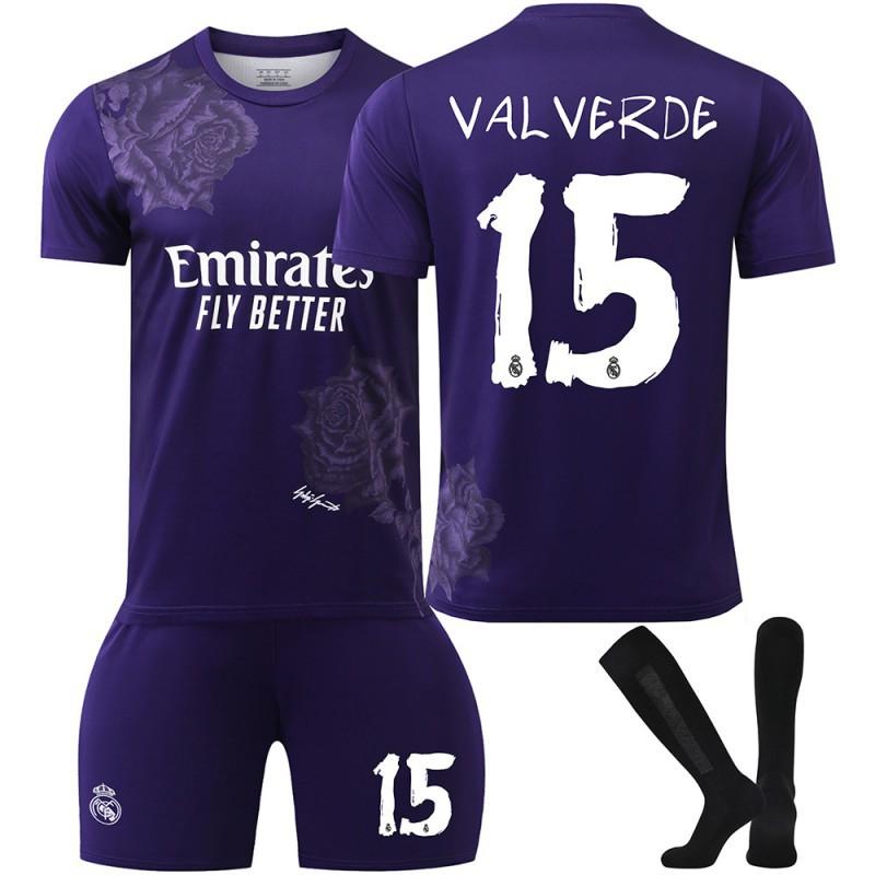 2425 Y3 Fußballtrikot mit Co-Branding Nr.. 7 C Rovinicius 5 Bellingham 10 Mbabpe Trikot Set