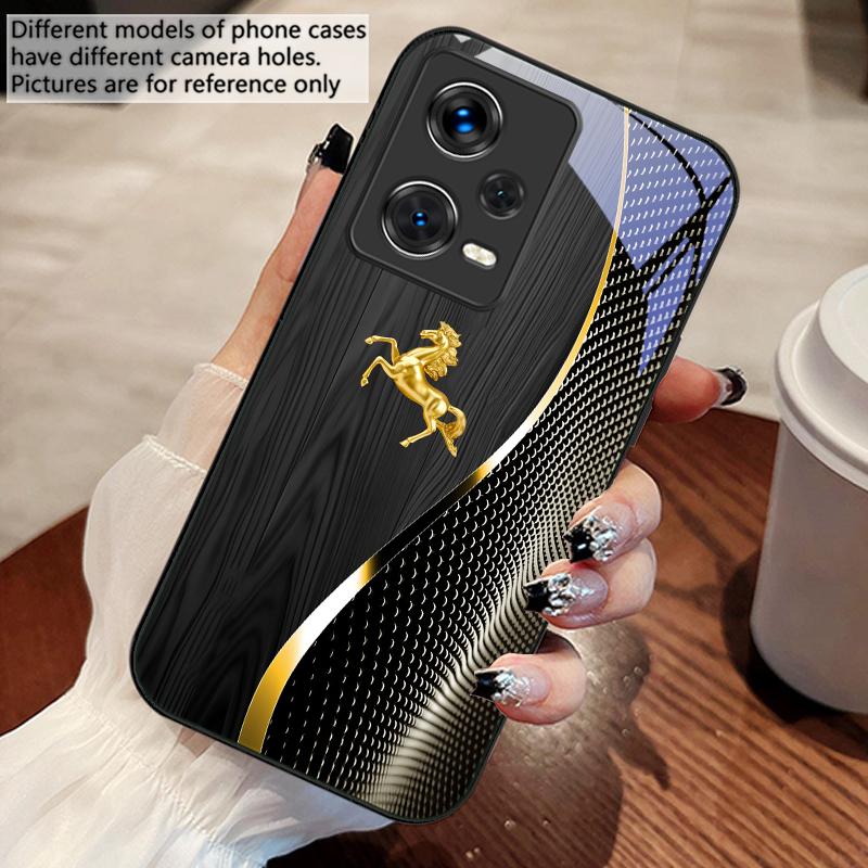 Wood Grain Golden Horse For Redmi Note 10 10T 11 12 13 14 11T 11S 12 14 Pro Plus A4 14C A3 A3x K40 Gaming Tempered Phone Case
