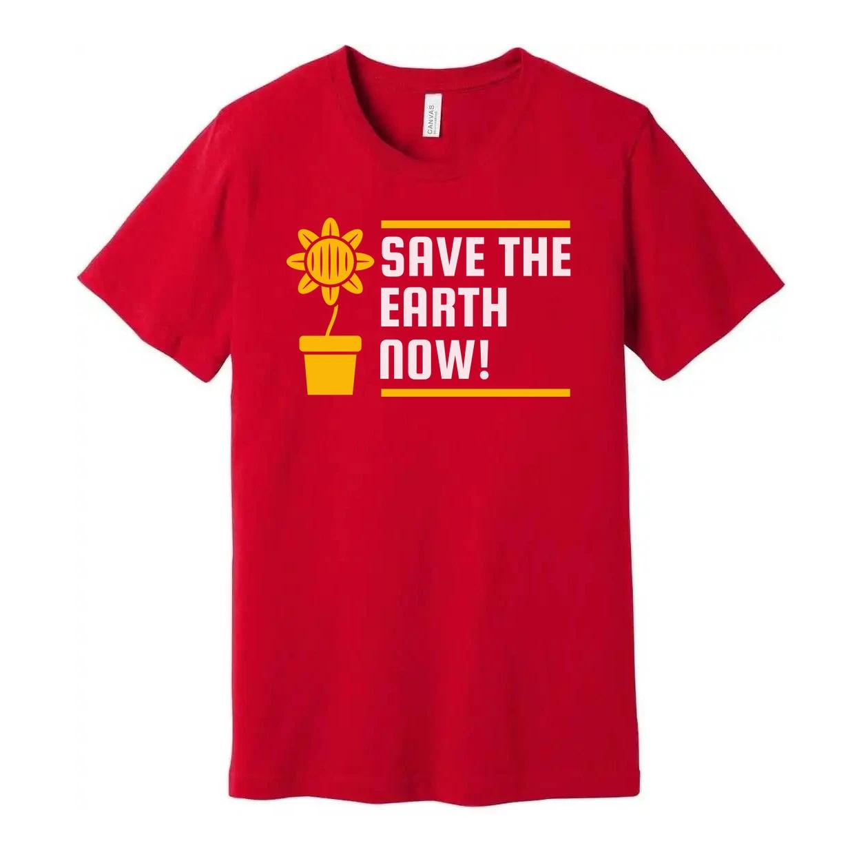 

Sunflower Graphic T Shirt For Unisex Garden Lovers Save The Earth Now With Plant 2XL