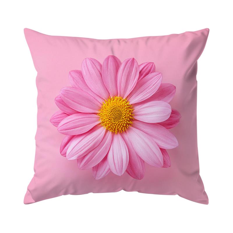 Dreamy Pink Flower Illustration Throw Pillowcase Pillow Case Girl Heart Sofa Bedside Pillow Cover Home Room Decor