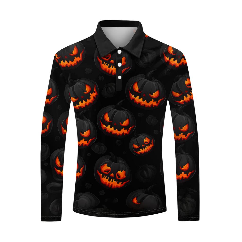 Golfhemd für Herren, lässig, sportlich, V-Ausschnitt, gerippter Kragen, lange Ärmel, modisch, leger, einfarbig, einfarbig, Frühling & Sommer, normale Passform