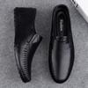 2259 Men'S Shoes Loafers Leather Shoes Foot Cover Cowhide Surface One Pedal Flat-Soled Handmade Casual Shoes Large Size Single Shoes