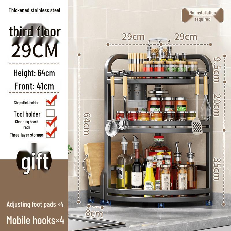 Stainless Steel Kitchen Corner Storage Shelf