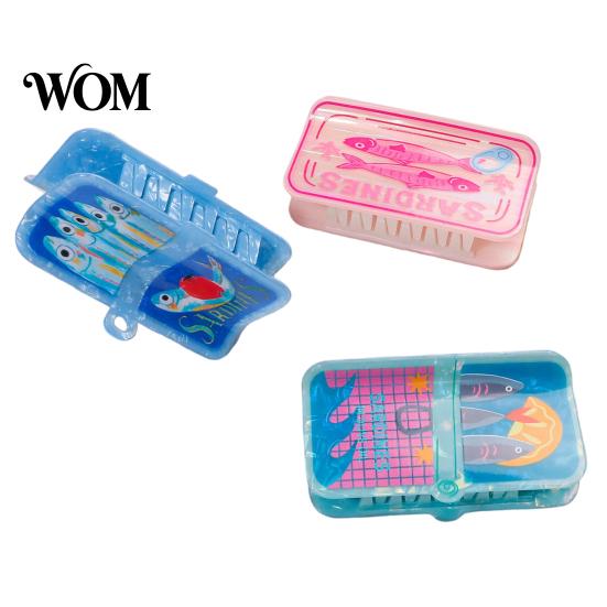 Shark Clip Ponytail Holder Wide Opening Hair Claw, Summer Sardine Can Design for Thick Clip, Ocean-Themed Beach Vacation Accessory Non-slip Claw