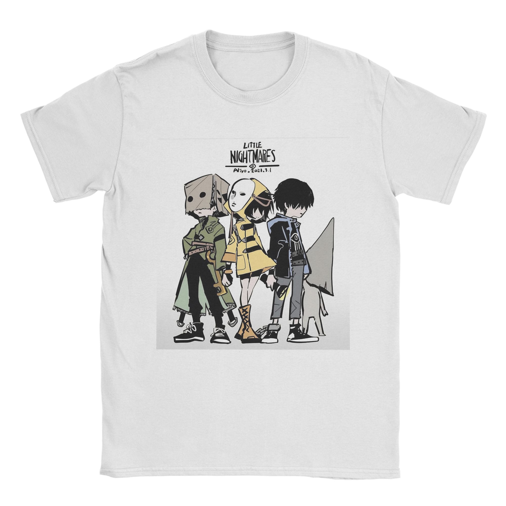 

Vintage Little Nightmares Gaming T-Shirt Men Round Neck Short Sleeve Top Tee Cotton Summer Clothes L