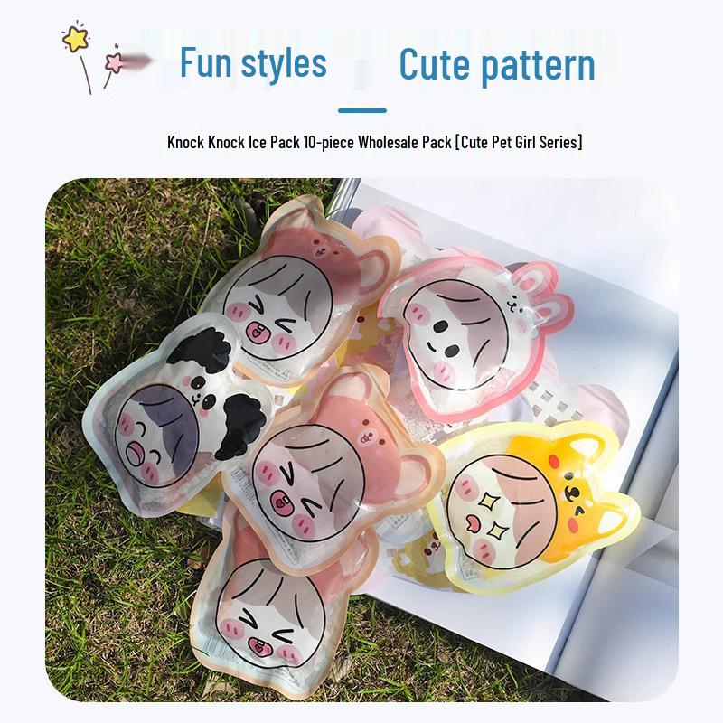 Knock-Knock Music Cartoon Ice Pack: Portable Quick-Cooling Relief for Students & Picnics