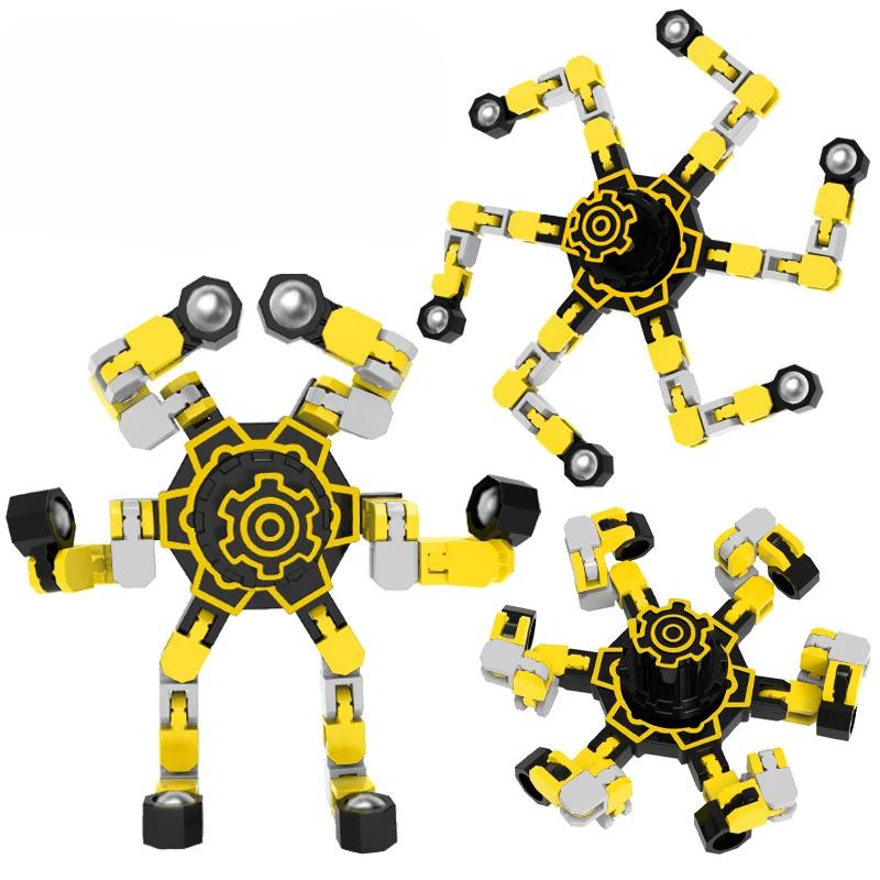Foldable Fidget Spinner Colorful Metal Gyro Mechanical Smooth Rotatable Decompression Chain Toy Desk Toy Gifts