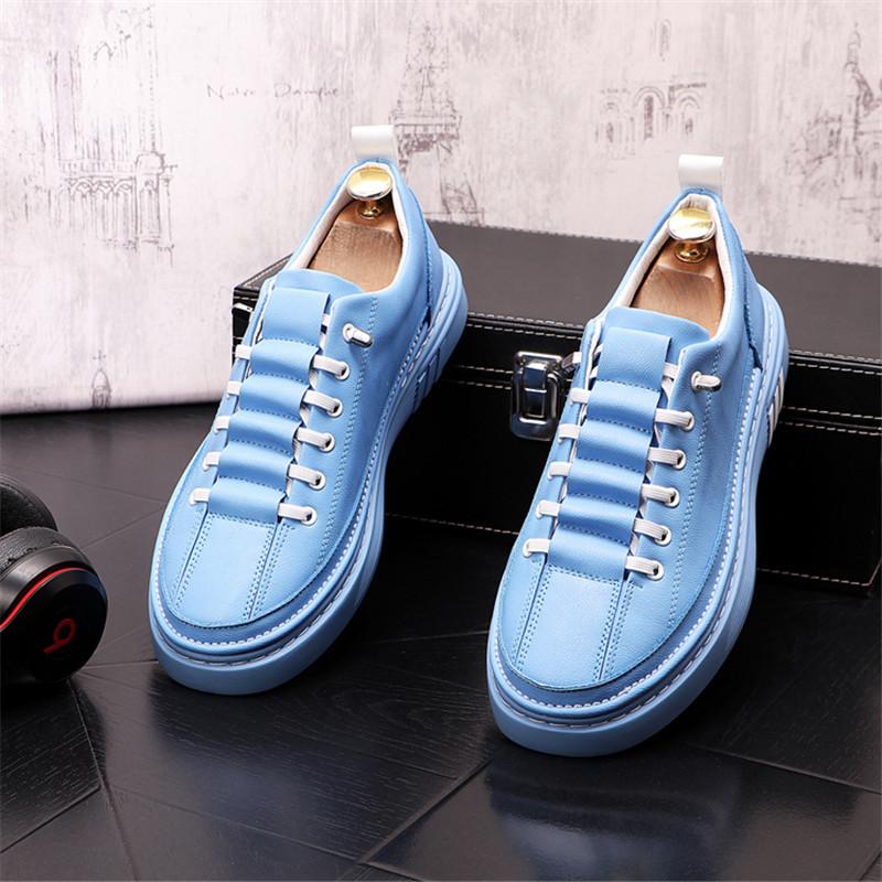 

2024 Весенние туфли мужские кроссовки повседневные мягкие кожаные мужские туфли брендовые модные мужские белые туфли мужские лоферы 38 синий